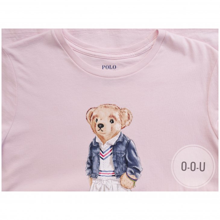POLO RALPH LAUREN GIRLS POLO BEAR COTTON T-SHIRT