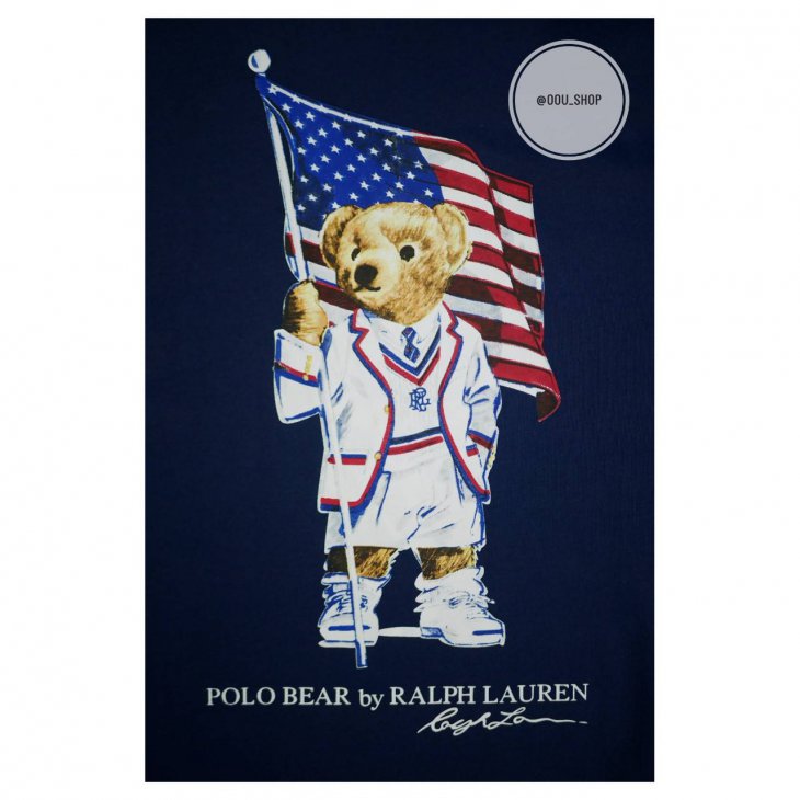 POLO RALPH LAUREN FLAG BEAR COTTON T-SHIRT