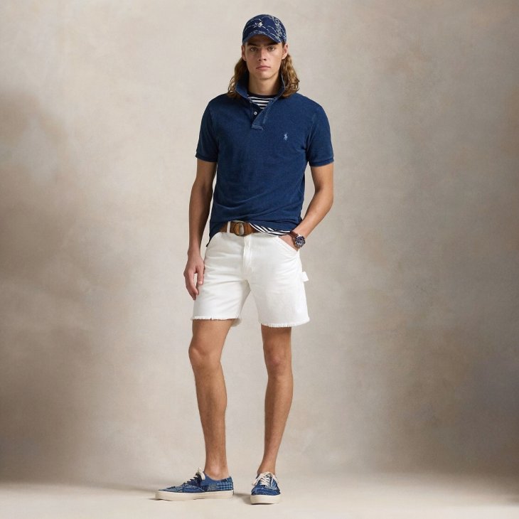 POLO RALPH LAUREN CUSTOM SLIM FIT MESH POLO SHIRT