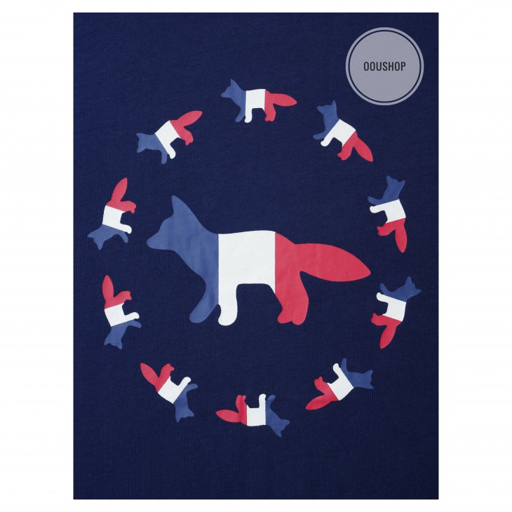 MAISON KITSUNE TEE-SHIRT TRICOLOR FOX FLAG