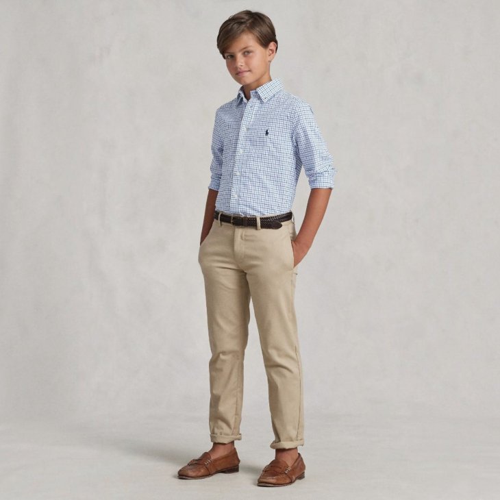POLO RALPH LAUREN BOYS TATTERSALL COTTON POPLIN SHIRT