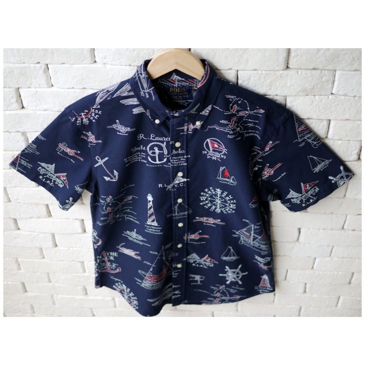 POLO RALPH LAUREN CLASSIC FIT NAUTICAL PRINT OXFORD SHIRT