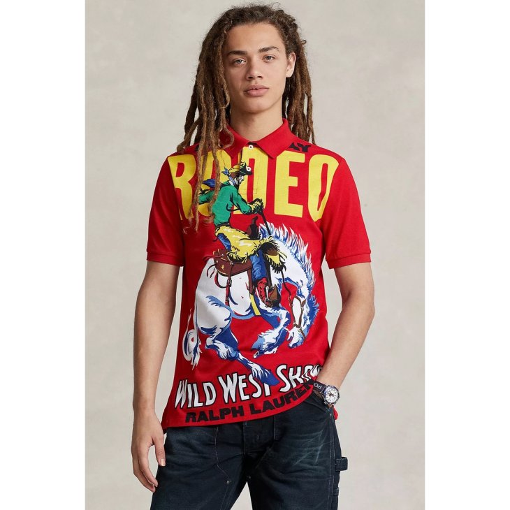 POLO RALPH LAUREN CLASSIC FIT MESH GRAPHIC POLO SHIRT