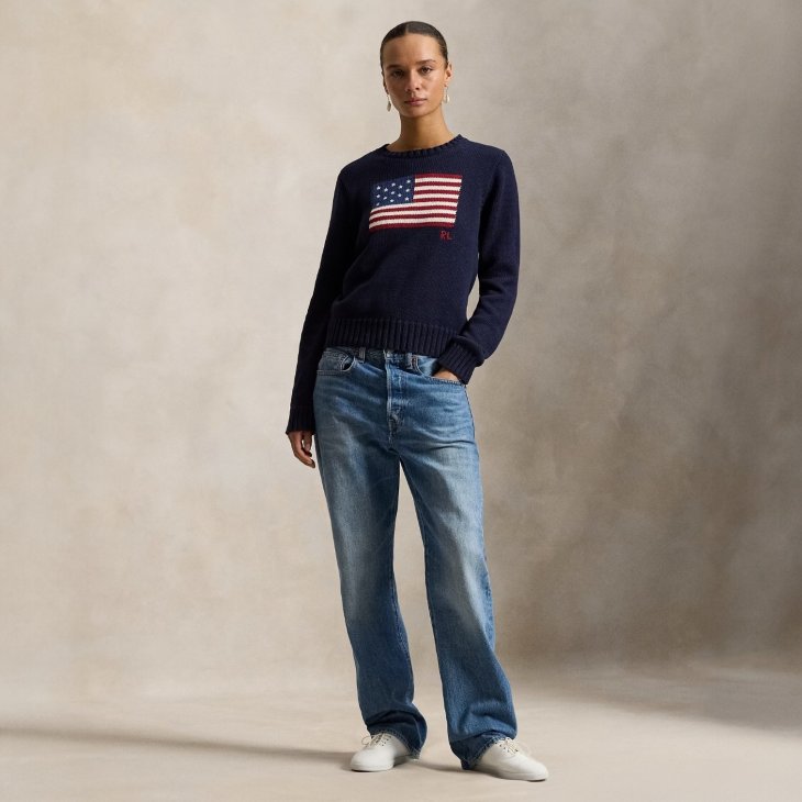 POLO RALPH LAUREN WOMEN THE ICONIC FLAG SWEATER