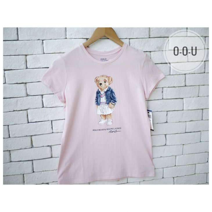 POLO RALPH LAUREN GIRLS POLO BEAR COTTON T-SHIRT