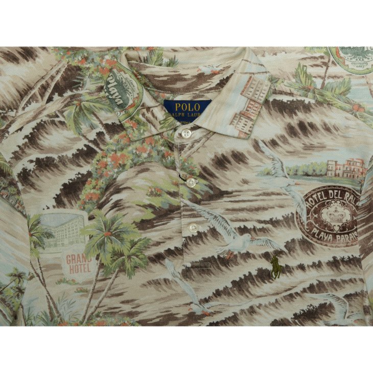 POLO RALPH LAUREN CLASSIC FIT BEACH-PRINT MESH POLO SHIRT