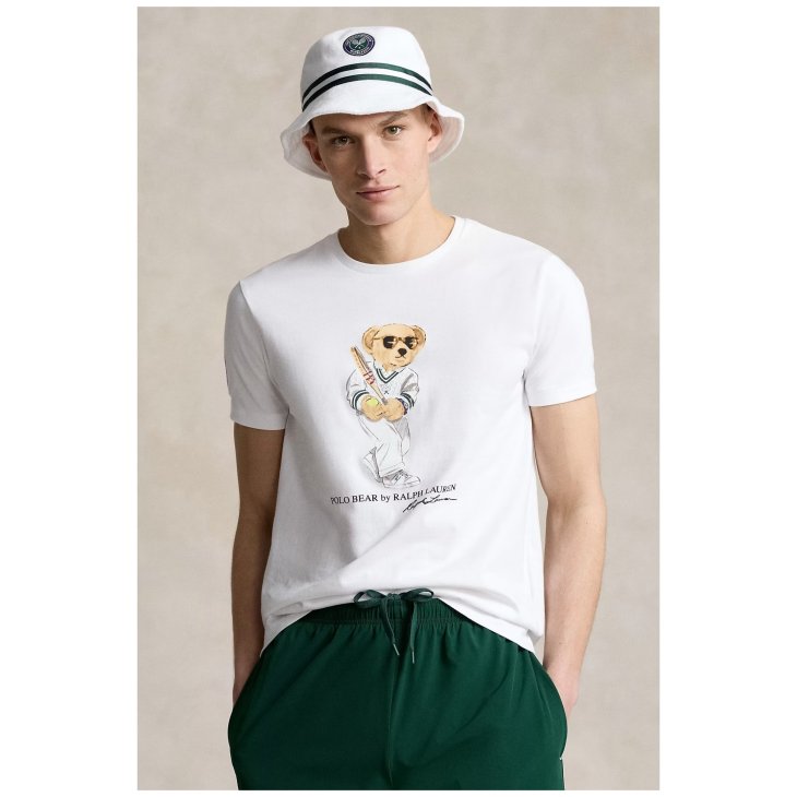POLO RALPH LAUREN WIMBLEDON CUSTOM SLIM POLO BEAR T-SHIRT