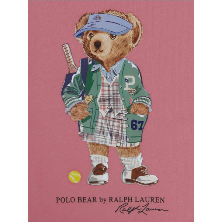 POLO RALPH LAUREN GIRLS POLO BEAR TIERED COTTON JERSEY DRESS