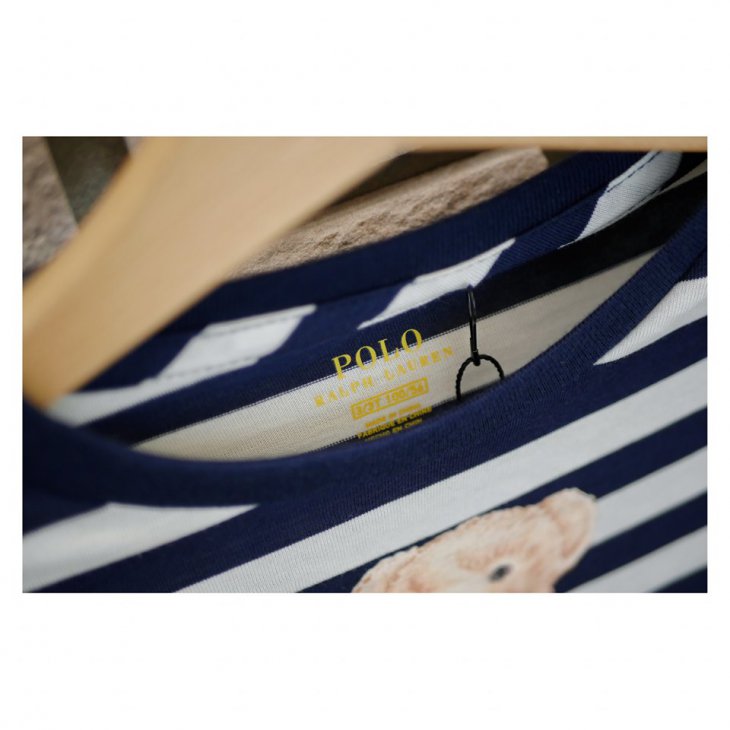 POLO RALPH LAUREN STRIPED POLO BEAR KIDS T-SHIRT