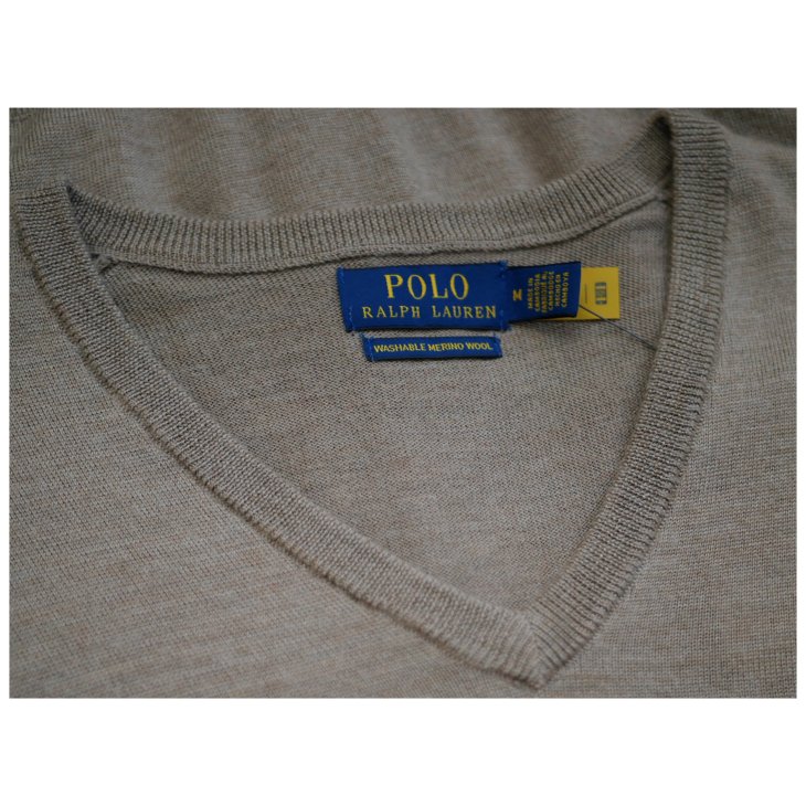 POLO RALPH LAUREN WASHABLE WOOL V-NECK SWEATER