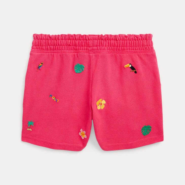 POLO RALPH LAUREN KIDS TROPICAL EMBROIDERY MESH SHORT