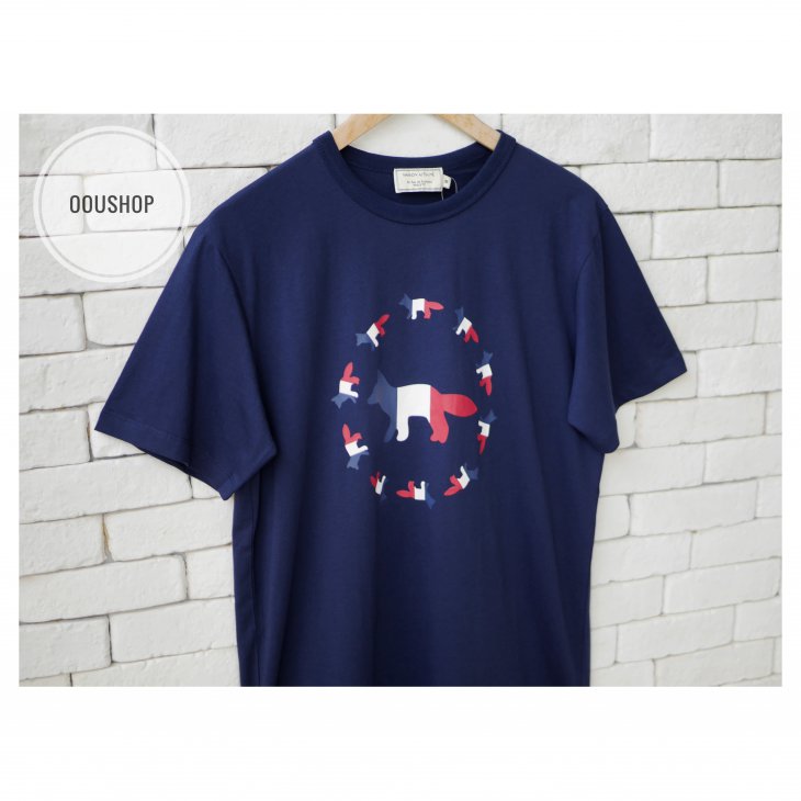 MAISON KITSUNE TEE-SHIRT TRICOLOR FOX FLAG