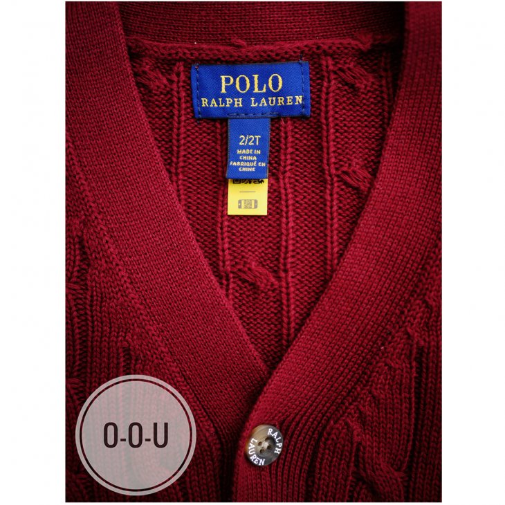 POLO RALPH LAUREN KIDS CABLE-KNIT COTTON V-NECK CARDIGAN
