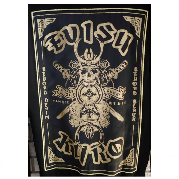 EVISU KURO ZIP-UP HOODIE WITH GLITTER