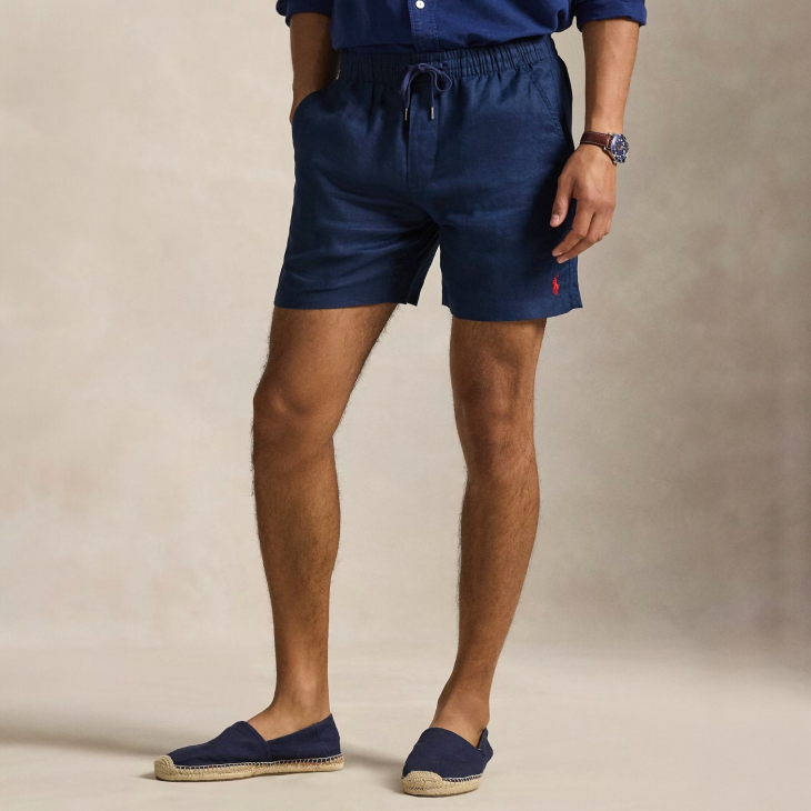 POLO RALPH LAUREN 6INCH POLO PREPSTER LINEN-BLEND SHORT
