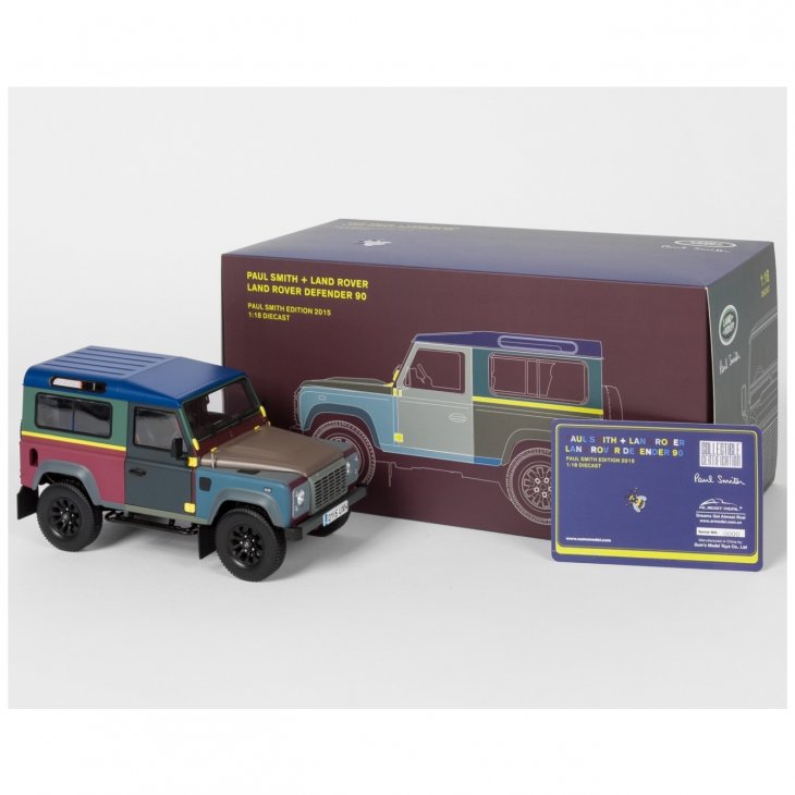 1:18 Land Rover Defender 90 Paul Smith Die Cast Metal Collector\'s Edition