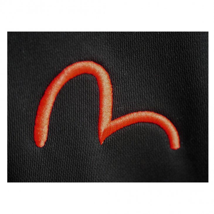 EVISU ZIP-UP HOODIE WITH EVISU LOGO JACQUARD TRIMS