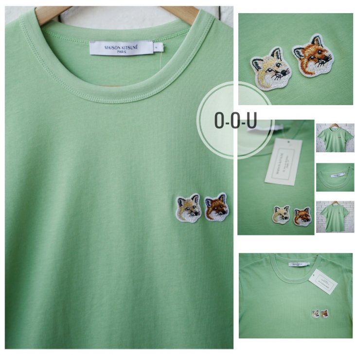 MAISON KITSUNE TEE-SHIRT DOUBLE FOX HEAD PATCH
