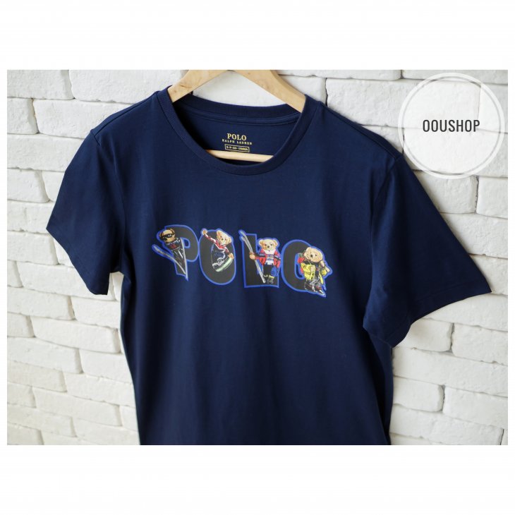 POLO RALPH LAUREN SKI BEAR LOGO COTTON JERSEY TEE