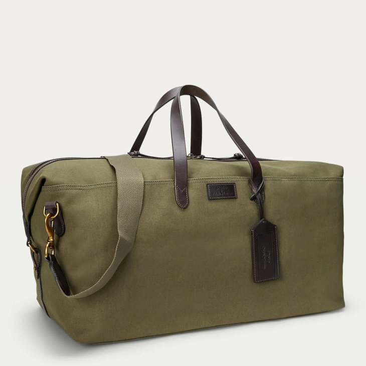 POLO RALPH LAUREN LEATHER-TRIM CANVAS DUFFEL
