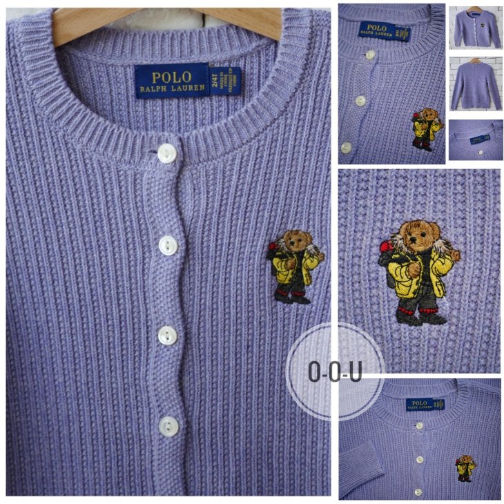 POLO RALPH LAUREN KIDS POLO BEAR COTTON CARDIGAN