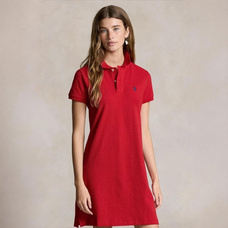 POLO RALPH LAUREN COTTON MESH POLO DRESS