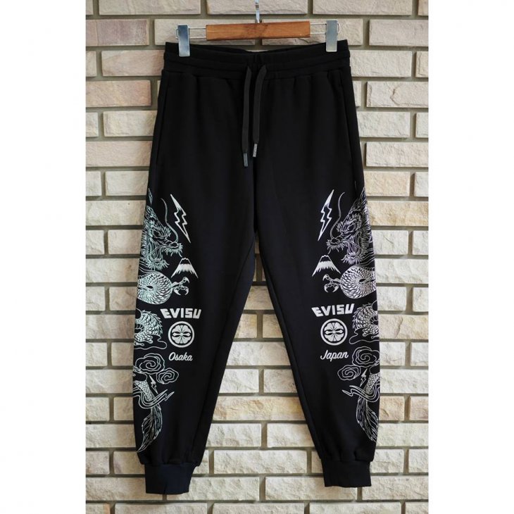 EVISU Dragon Foil Print Sweatpants