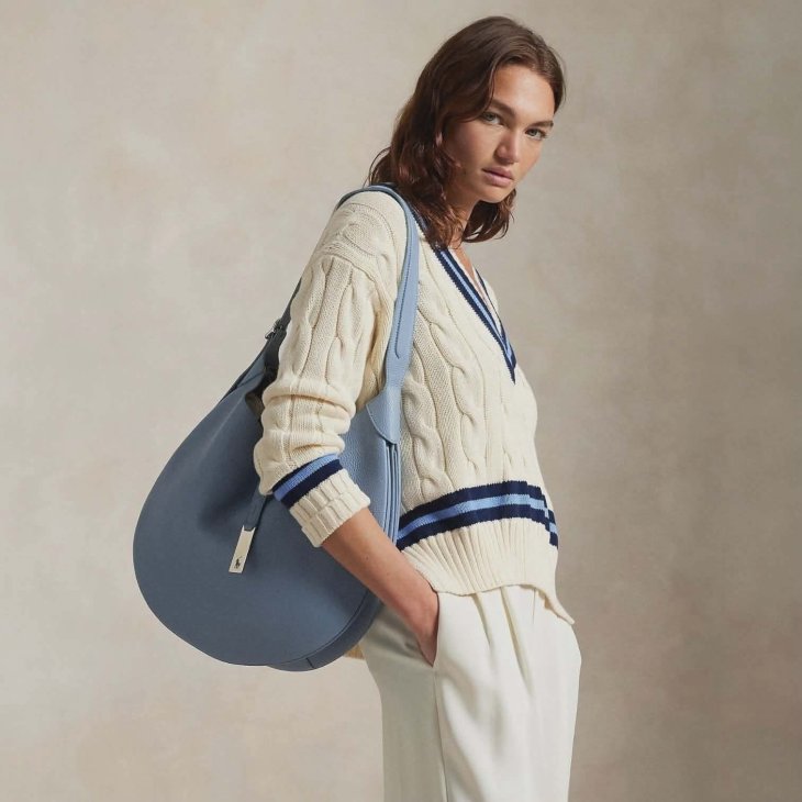 POLO RALPH LAUREN POLO ID LEATHER LARGE SHOULDER BAG