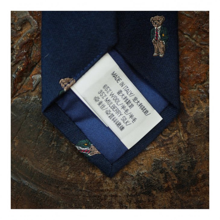 POLO RALPH LAUREN BEAR SILK NARROW TIE
