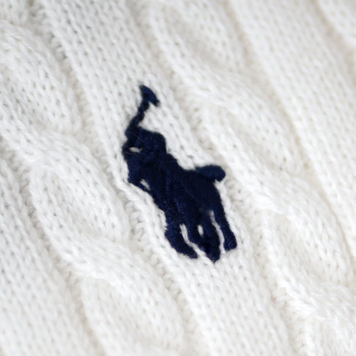 POLO RALPH LAUREN KIDS MINI-CABLE COTTON POLO SWEATER
