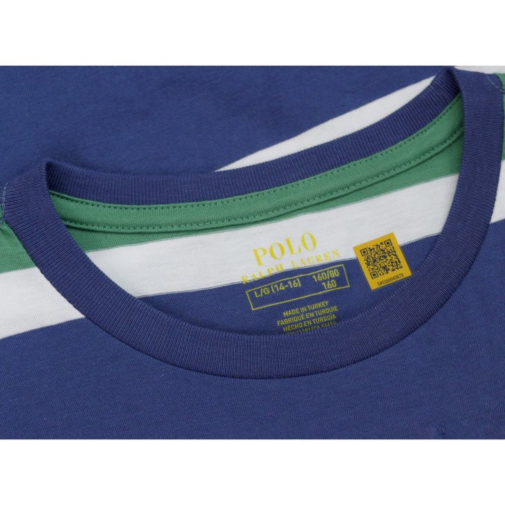 POLO RALPH LAUREN BOYS POLO BEAR STRIPED COTTON JERSEY TEE