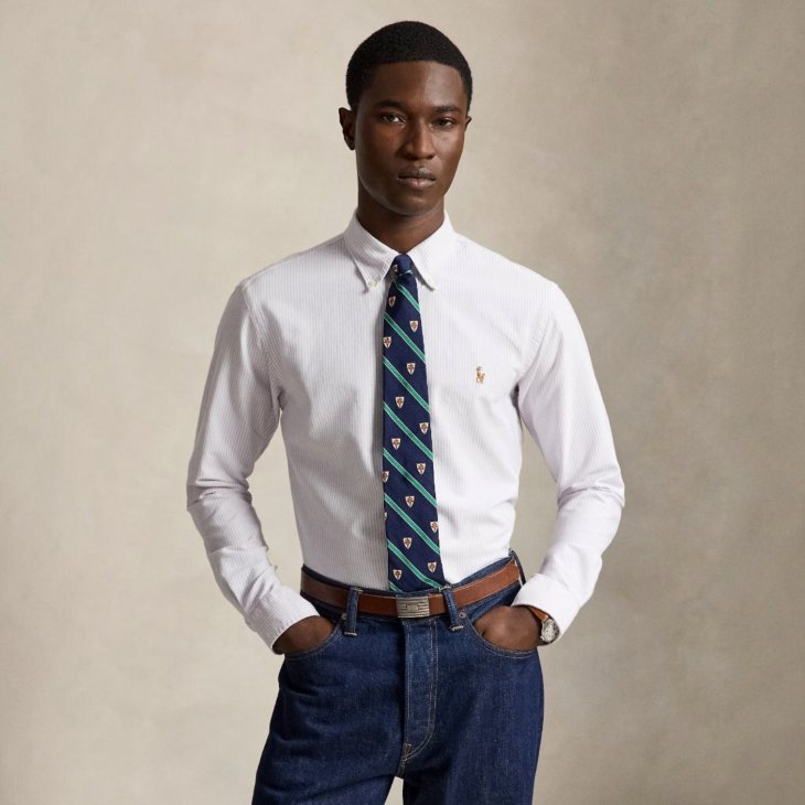 POLO RALPH LAUREN CUSTOM FIT STRIPED OXFORD SHIRT