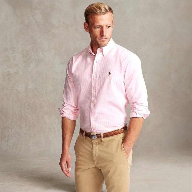 POLO RALPH LAUREN CUSTOM FIT STRIPED OXFORD SHIRT