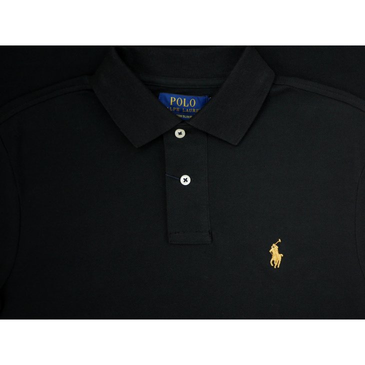 POLO RALPH LAUREN CUSTOM SLIM FIT PLAID TRIM MESH POLO SHIRT