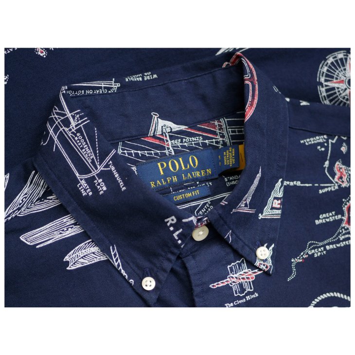 POLO RALPH LAUREN CLASSIC FIT NAUTICAL PRINT OXFORD SHIRT