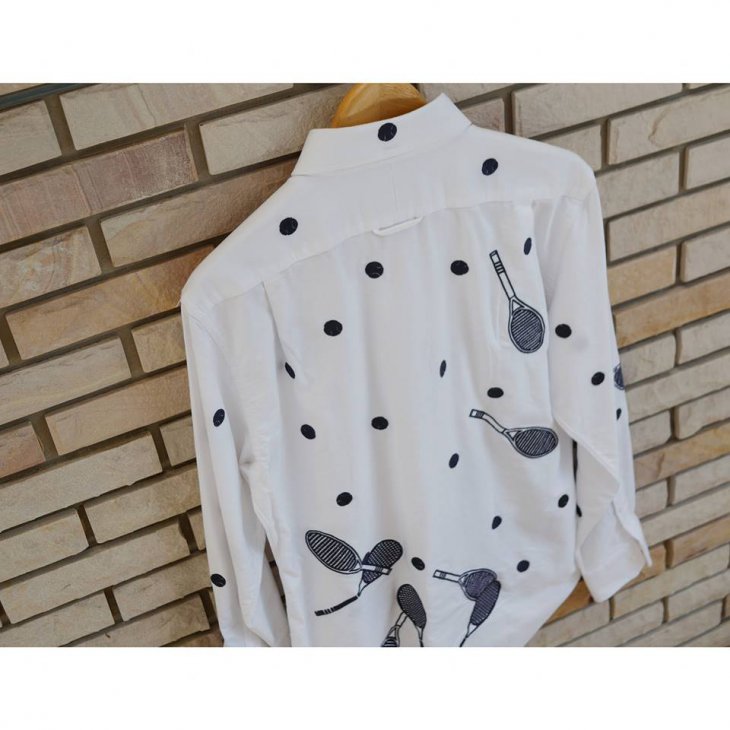 TENNIS RACKET EMBROIDERED OXFORD SHIRT