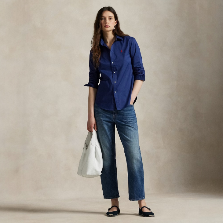 POLO RALPH LAUREN WOMEN RELAXED FIT COTTON TWILL SHIRT