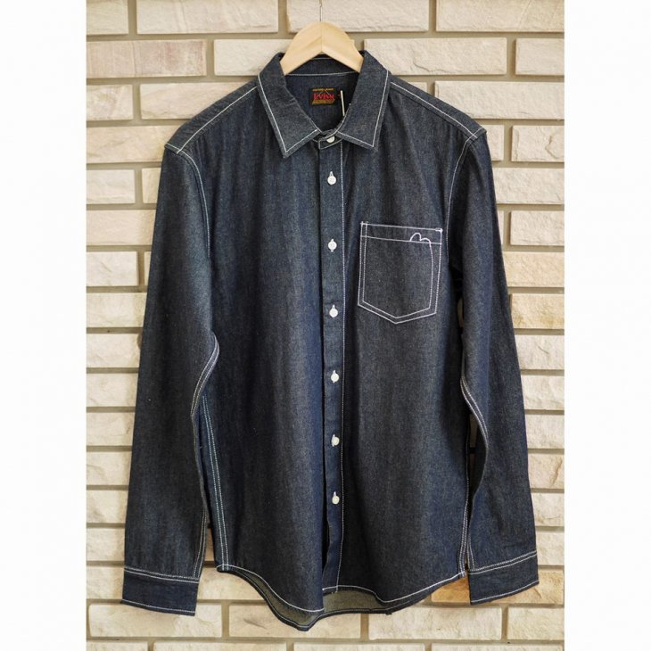 EVISU Denim Shirt with Multi-pocket Print