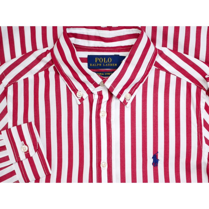 POLO RALPH LAUREN KIDS STRIPED COTTON POPLIN SHIRT