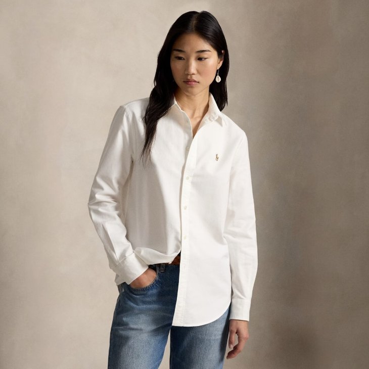 POLO RALPH LAUREN WOMEN SLIM FIT COTTON OXFORD SHIRT