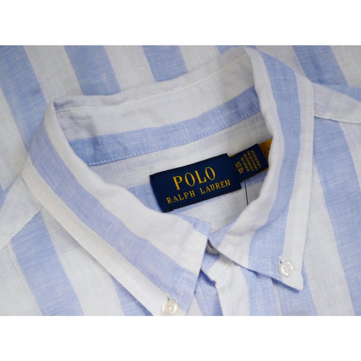 POLO RALPH LAUREN CUSTOM FIT STRIPED LINEN SHIRT