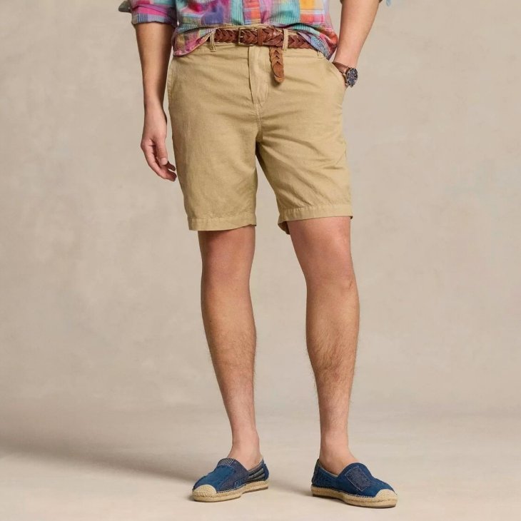 POLO RALPH LAUREN 9INCH CLASSIC FIT LINEN SHORT