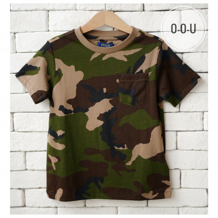 POLO RALPH LAUREN KIDS CAMO POCKET T-SHIRT
