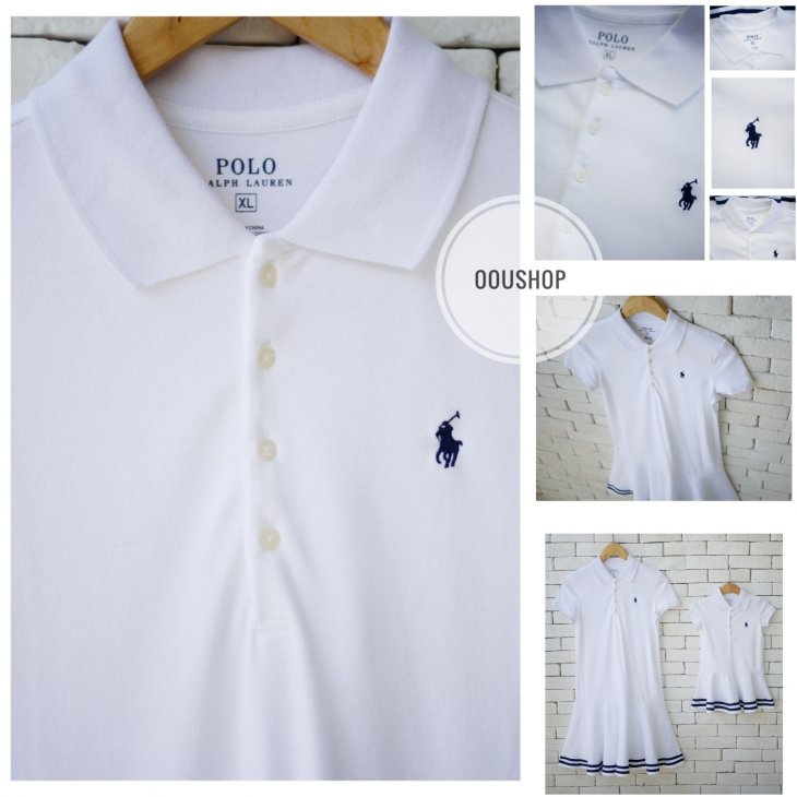 POLO RALPH LAUREN GIRLS STRIPED STRETCH MESH POLO DRESS