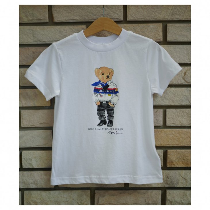 POLO RALPH LAUREN RACING BEAR BOYS COTTON TEE