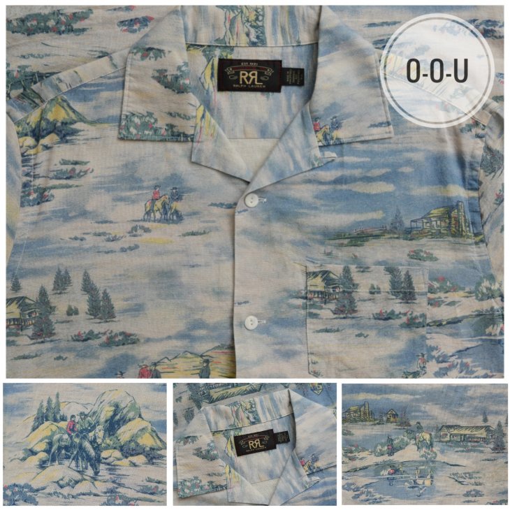 RRL WESTERN-PRINT LINEN-BLEND CAMP SHIRT