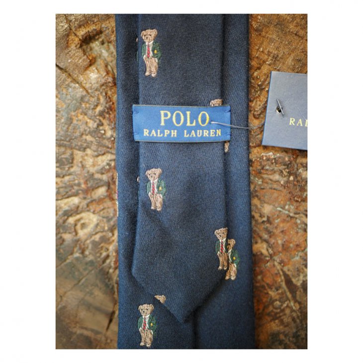 POLO RALPH LAUREN BEAR SILK NARROW TIE