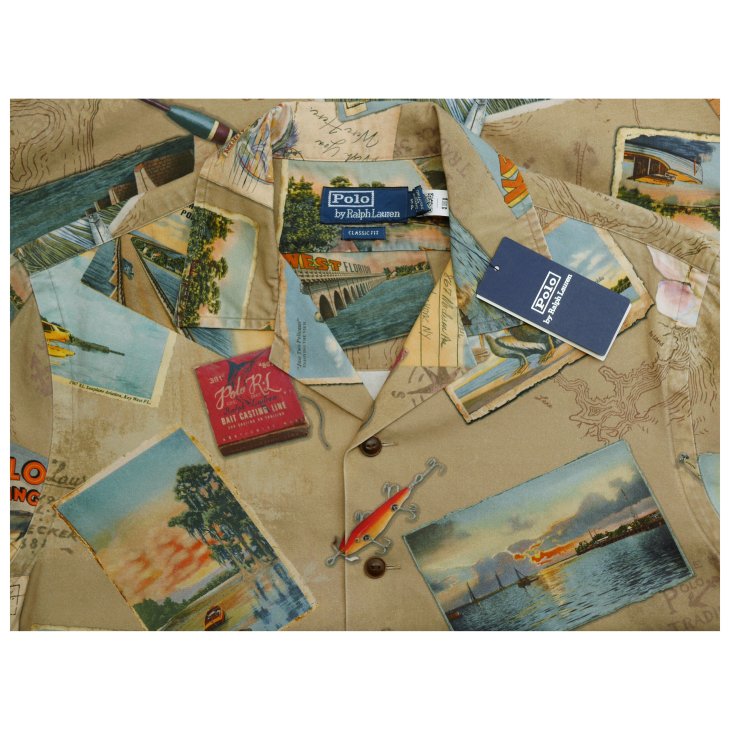 POLO RALPH LAUREN CLASSIC FIT POSTCARD PRINT CHINO SHIRT