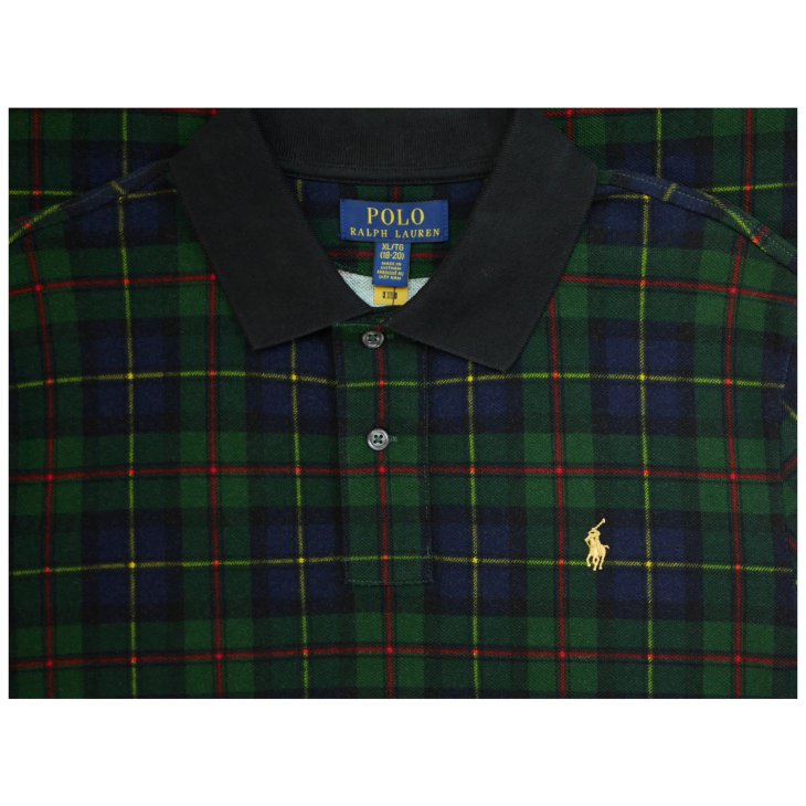 POLO RALPH LAUREN BOYS TARTAN MESH POLO SHIRT