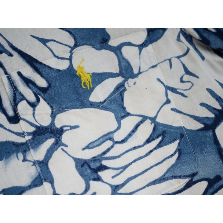 POLO RALPH LAUREN CLASSIC FIT PALM COTTON-LINEN CAMP SHIRT